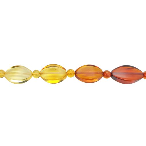 Rainbow Amber Beaded Necklace 18" - Image 3