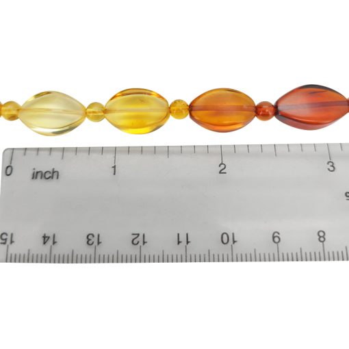 Rainbow Amber Beaded Necklace 18" - Image 4