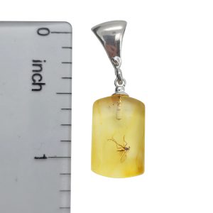 Natural Amber Sterling Silver Pendant