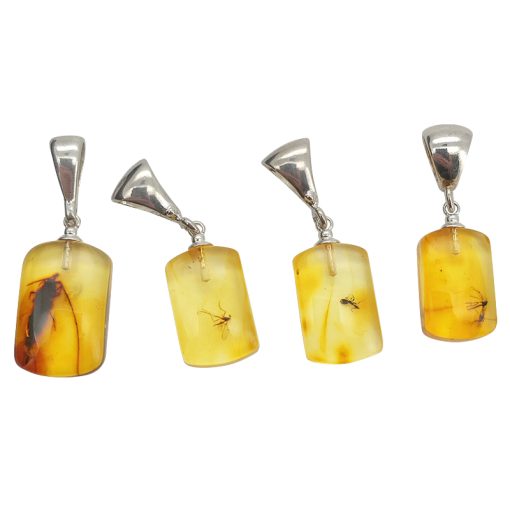 Natural Amber Pendant With Insects - Image 3