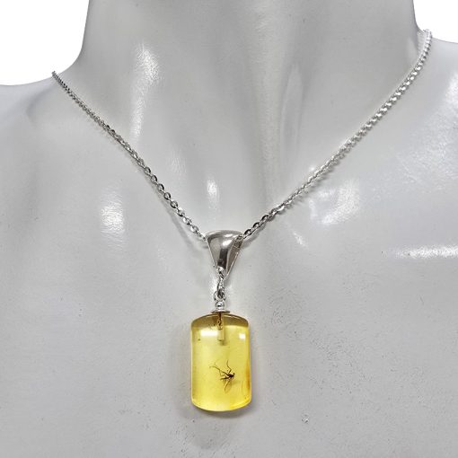 Natural Amber Pendant With Insects - Image 2