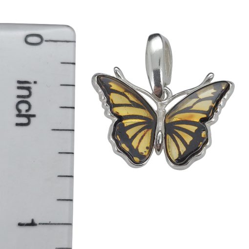 Monarch Butterfly Cameo Amber Pendant