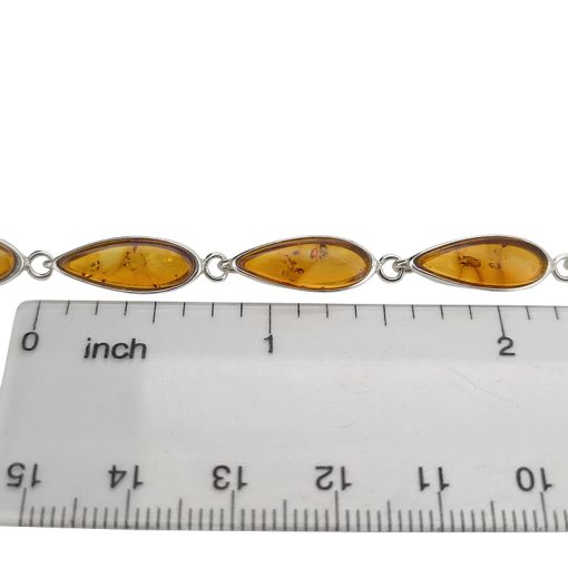 Amber Sterling Silver Link Bracelet - Image 3