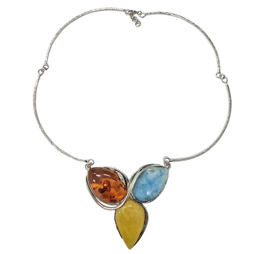 Larimar Baltic Amber Necklace - Image 3