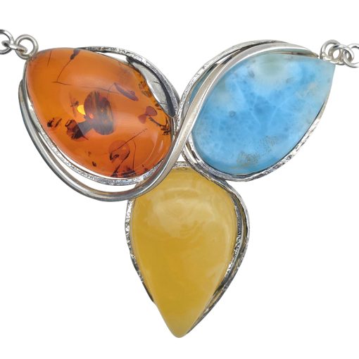 Larimar Baltic Amber Necklace - Image 2