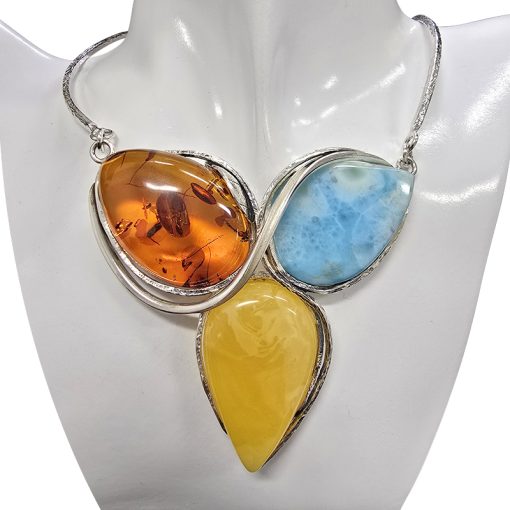 Larimar Baltic Amber Necklace