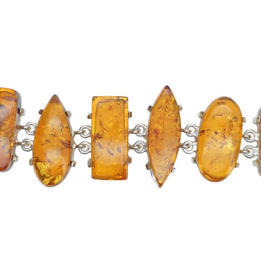 Cognac Amber Handmade Chunky Link Bracelet - Image 6