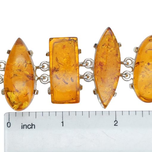 Cognac Amber Handmade Chunky Link Bracelet - Image 5
