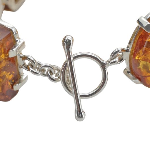 Cognac Amber Handmade Chunky Link Bracelet - Image 4