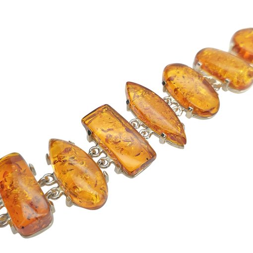 Cognac Amber Handmade Chunky Link Bracelet - Image 3