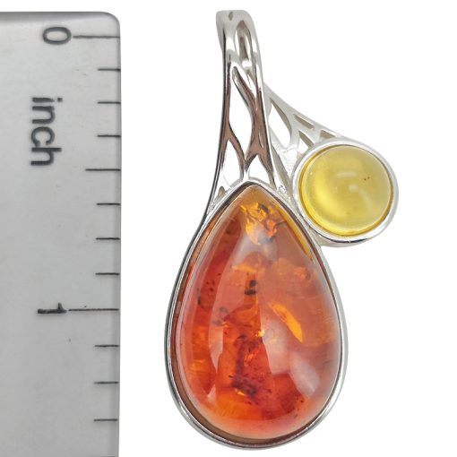 Multicolor Amber Sterling Silver Pendant - Image 4