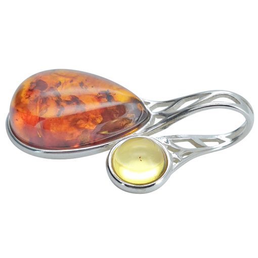 Multicolor Amber Sterling Silver Pendant - Image 3
