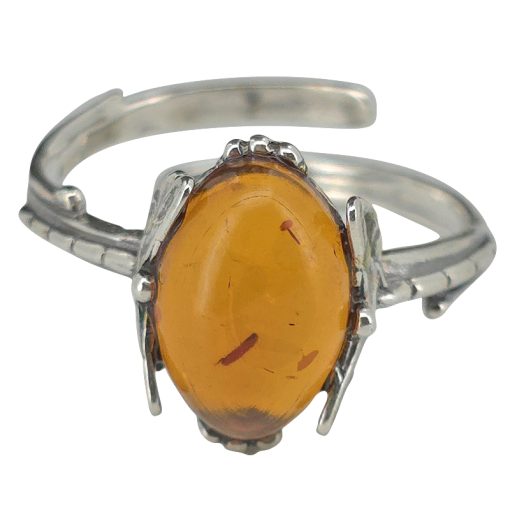 Cognac Amber Dragonfly Adjustable Ring - Image 3