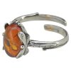 Cognac Amber Dragonfly Adjustable Ring