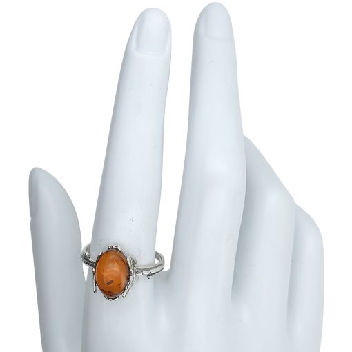 Cognac Amber Dragonfly Adjustable Ring - Image 4