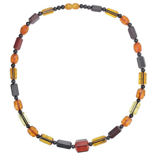 Faceted Multi Color Amber Beaded Necklace - Image 2