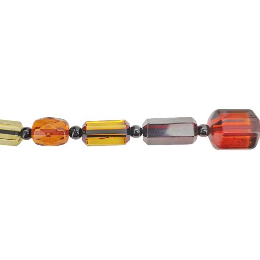 Faceted Multi Color Amber Beaded Necklace - Image 3
