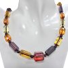Faceted Multi-Color Amber Beaded Necklace 19" long