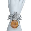 Spider Handmade Cognac Amber Oxidized Silver Cuff Bracelet