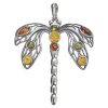 Dragonfly Multicolor Amber Art Nouveau Style Pendant