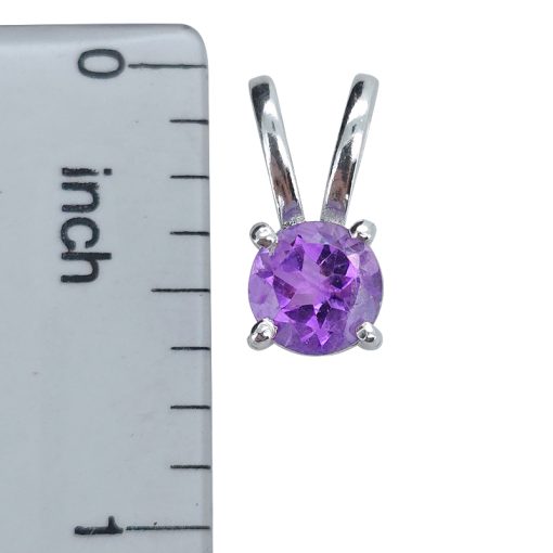 Faceted Amethyst Sterling Silver Pendant - Image 3