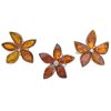 Cognac Amber Flower Adjustable Ring