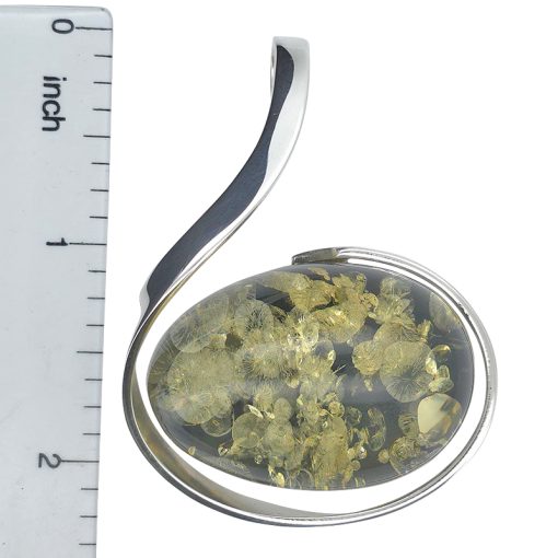 Green Amber Handmade Pendant - Image 3