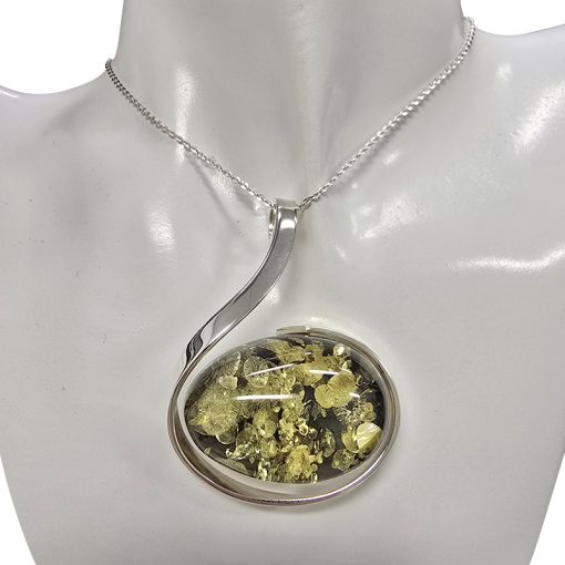 Green Amber Handmade Pendant - Image 2