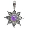 Amethyst Sterling Silver Flower Pendant