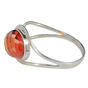 Faceted Sterling Silver Cuff Bracelet