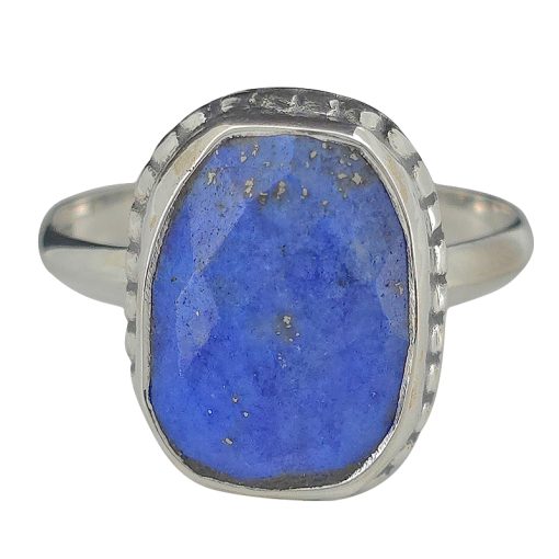 Faceted Lapis Freeform Ring