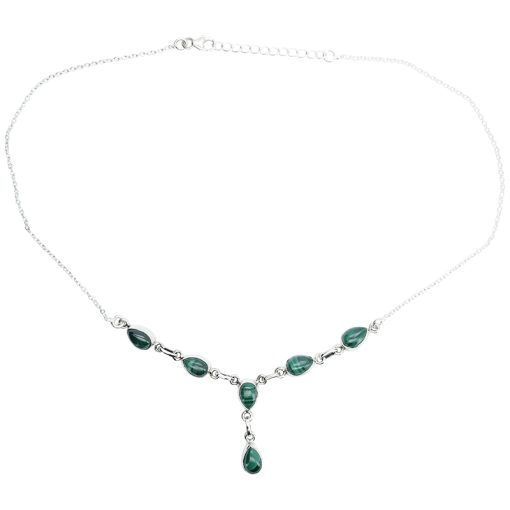 Malachite Sterling Silver 18" Long Necklace - Image 4