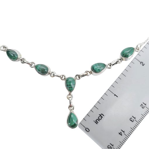 Malachite Sterling Silver 18" Long Necklace - Image 3