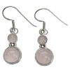 Rose Quartz Sterling Silver Earrings On Hooks