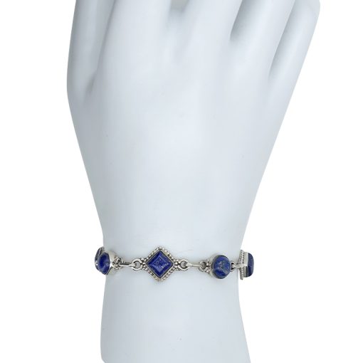Lapis Sterling Silver Link Bracelet - Image 2