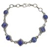 Lapis Stone Sterling Silver Link Bracelet