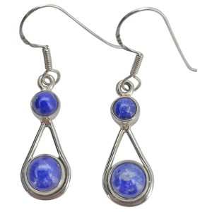 Lapis Sterling Silver Earrings On Hooks