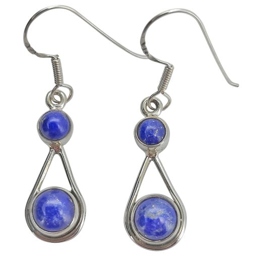 Lapis Sterling Silver Earrings On Hooks