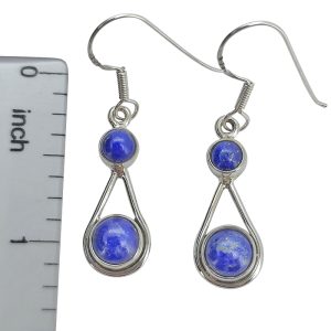 Lapis Sterling Silver Earrings On Hooks