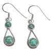 Malachite Sterling Silver Earrings On Hooks