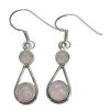 Rose Quartz Sterling Silver Earrings On Hook