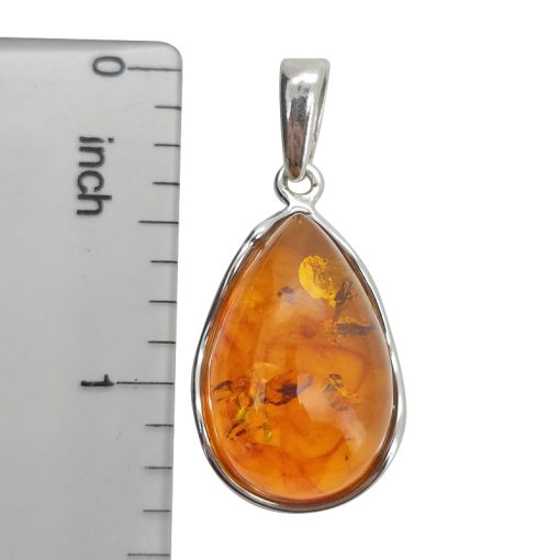 Cognac Amber Sterling Silver Pendant - Image 3