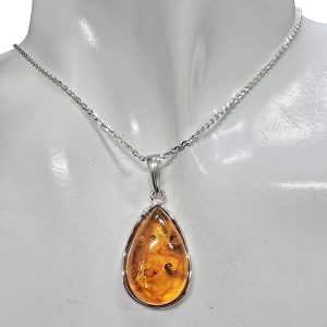 Alternative view of Cognac Amber Sterling Silver Pendant