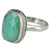 Faceted Green Onyx Sterling Silver Ring