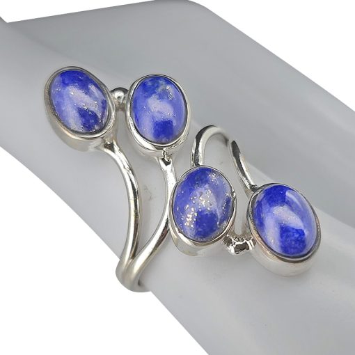 Multi Stone Lapis Silver Adjustable Ring - Image 2