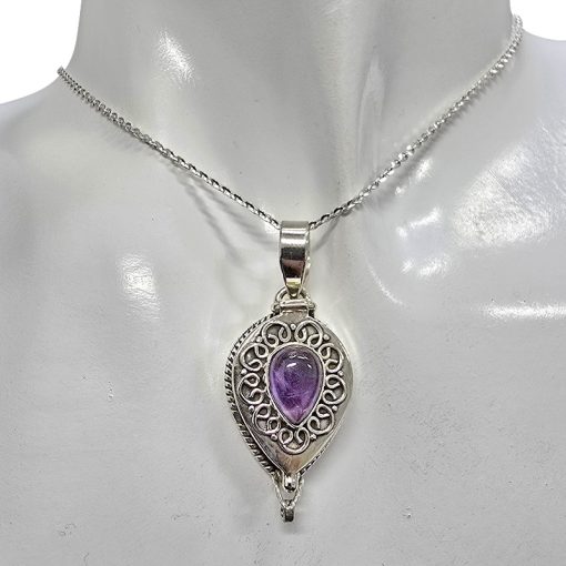 Amethyst Locket / Poison Box Pendant - Image 2