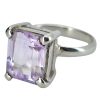 Minimalist Amethyst Sterling Silver Ring