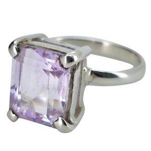 Minimalist Amethyst Sterling Silver Ring