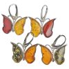 Butterfly Multicolor Amber Dangle Earrings