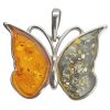 Multicolor Amber Butterfly Pendant